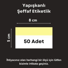 Şeffaf Etiket 50 Ad Pvc Etiketlik Yapışkanlı 8x5 cm Raf Etiket Cebi Yapışkanlı Şeffaf Ürün Etiketliği Isimlik