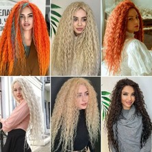 Trend Peruk Nice Bulk Afro Su Dalgası Saç - Koyu Gri