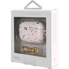 Coehl Airpod Pro Uyumlu Kılıf Mozaik Desenli Coehl Terrazzo Kapak Pembe