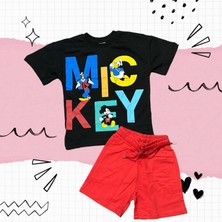Lolli Boom Kids Yeni Sezon Sevilen Çizgi Karakterler Mickey Baskılı Tshirt  Şort 2'li Alt Üst Takım