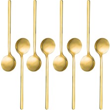 Pabiflo 8 Packs, Gold-Plated Stainless Steel Coffee Spoon, Mini Teaspoon For Coffee Sugar Dessert Cake Ice Cream (Yurt Dışından)