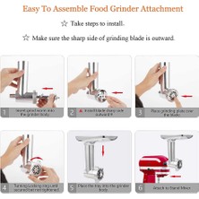 Pabiflo Kitchenaid Stand Mikserleri Için Kıyma Makinesi Aparatı, Sosis Doldurma Tüpleri Dahil, Dayanıklı Gıda Öğütücü Aparatları (Yurt Dışından)