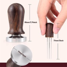 Pabiflo 51MM Espresso Coffee Tamper&stirrer Set-Wooden-Handle Spring-Loaded Calibrated Tamper With Premium Stainless Steel Base (Yurt Dışından)