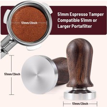 Pabiflo 51MM Espresso Coffee Tamper&stirrer Set-Wooden-Handle Spring-Loaded Calibrated Tamper With Premium Stainless Steel Base (Yurt Dışından)