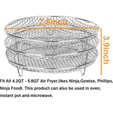 Pabiflo Hava Fritöz Gowise Philips Ninja Için Üç Istiflenebilir Kurutucu Rafı Paslanmaz Çelik Hava Fritöz Rafı Tüm 4.2 - 5.8qt'ye Uygun (Yurt Dışından)