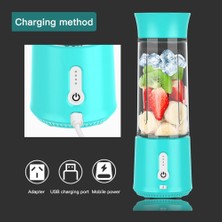 Pabiflo Taşınabilir Elektrikli Blender Mini El Meyve Mikseri 6 Bıçaklı Kişisel USB Şarj Edilebilir Meyve Suları Bardağı 500 Ml-A (Yurt Dışından)