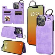 Forestl Digital iPhone15 Pro Max Case Pu+Tpu Telefon Kapağı Kickstand-Light Mor ile (Yurt Dışından)