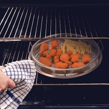 Pabiflo 2 Adet Yuvarlak Paslanmaz Çelik Hava Fritöz Sepeti Fırın, Sebzelik Tepsisi ve Sepet 13 Inç, Fırın Hava Kızartma Tavası Örgü Sepet Seti (Yurt Dışından)