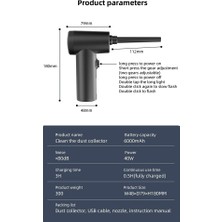 Pabiflo Dizüstü Bilgisayarların Temizlenmesi Için 50000 Rpm Basınçlı Hava Silici Basınçlı Hava Kutularına Alternatif Toz Yeniden Kullanılabilir Toz Toplayıcı (Yurt Dışından)