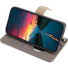 Forestl Digital iPhone14 Case Pu Deri Makyaj Aynası Cüzdan Telefon Kapağı Parmak Yüzük Grey (Yurt Dışından)