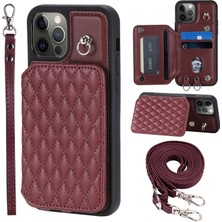 Forestl Digital iPhone12 Pro Max Için Koruyucu Telefon Kılıfı Straps-Wine Red ile Basılı Pu+Tpu Telefon Kapağı (Yurt Dışından)