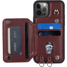 Forestl Digital iPhone12 Pro Max Için Koruyucu Telefon Kılıfı Straps-Wine Red ile Basılı Pu+Tpu Telefon Kapağı (Yurt Dışından)