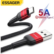 Telmba Essager 5A USB C Tipi Kablo Huawei P40 P30 Pro Mate 30 Süper Şarj Usbc Usb-C Hızlı Şarj Şarj Cihazı Tip-C Veri Kablosu Kablosu (Yurt Dışından)