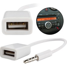 Telmba Araba Oto USB Dişi 3.5mm Jack Aux Erkek Ses Kablosu Dönüştürücü Uzatma Kablosu (Yurt Dışından)