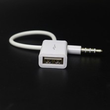 Telmba Araba Oto USB Dişi 3.5mm Jack Aux Erkek Ses Kablosu Dönüştürücü Uzatma Kablosu (Yurt Dışından)