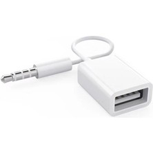 Telmba Araba Oto USB Dişi 3.5mm Jack Aux Erkek Ses Kablosu Dönüştürücü Uzatma Kablosu (Yurt Dışından)