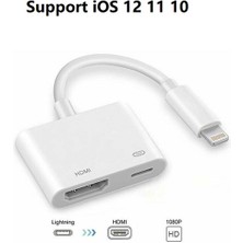 Telmba Apple Arayüzü Için Evrensel HDMI Kablo Adaptörü 8pin iPad iPhone Ios 12 11 10 Için HDMI Dijital Av Dönüştürücü (Yurt Dışından)