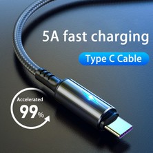 Telmba LED Işık 5A Tip C Kablo Hızlı Şarj USB C Kablosu Xiaomi Huawei Not 7 Telefon Aksesuarları Veri Kablosu Şarj Cihazı USB Kablosu (Yurt Dışından)