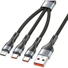 Telmba iPhone Android Tip C Için 3'ü 1 Arada USB Kablosu 100W Hızlı Şarj Tip C (Yurt Dışından)