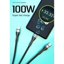 Telmba iPhone Android Tip C Için 3'ü 1 Arada USB Kablosu 100W Hızlı Şarj Tip C (Yurt Dışından)