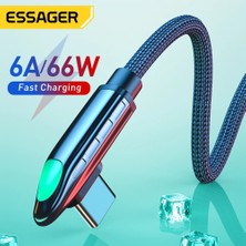 Telmba Essager Pd 66W USB C USB C Tipi Kablo Kablosu Hızlı Şarj Cihazı Xiaomi Poco3 MacBook iPad Samsung Huawei Tel Telefon Şarjı Için (Yurt Dışından)