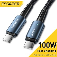 Telmba Essager 100 W USB Tip C USB C Kablosu Xiaomi Huawei P30 P40 Pro 5A Hızlı Şarj Kablosu Veri Kablosu Samsung S21 Ultra S20 (Yurt Dışından)