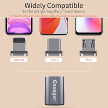 Telmba Essager Manyetik Mikro USB C Tipi Adaptör iPhone Samsung Xiaomi Mikro Dişi USB C Erkek Kablo Mıknatıs Dönüştürücü Konektörü (Yurt Dışından)