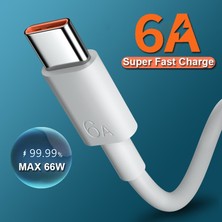 Telmba 6A 66W USB C Tipi Kablo Tel Huawei Samsung S10 S20 Xiaomi Mi 11 Cep Telefonu Hızlı Şarj USB C Kablosu Tip-C Şarj Aleti Kablosu (Yurt Dışından)
