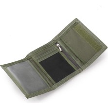 Telmba Yeni Erkek Üç Katlı Cüzdan Moda Naylon Kanvas Çanta Anahtarlık Tutucu Pencere Kart Sahibinin Velcro Cep Fermuar Kadın Para Çantası (Yurt Dışından)