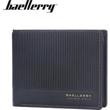Telmba Baellerry Yeni Cüzdan Erkek Kısa Kore Versiyonu Iki Katlı Çoklu Kart Yuvası Klip Çizgili Açık Cüzdan (Yurt Dışından)