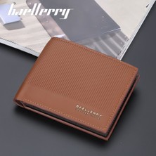 Telmba Baellerry Yeni Cüzdan Erkek Kısa Kore Versiyonu Iki Katlı Çoklu Kart Yuvası Klip Çizgili Açık Cüzdan (Yurt Dışından)
