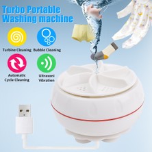 Telmba USB ile Çalışan Turbo Çamaşır Makinesi Taşınabilir Çamaşır Aleti Kir Temizleme Temizleme Ekipmanı Mini Ultrasonik Yıkama 4 Vitesli Ayarlanabilir Giysi Çorap Çorap Takı Gözlük Meyve (Yurt Dışından)