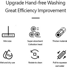 Telmba Taşınabilir Mini Sıkma Paspas Ev Banyo Zemin Mutfak Masaüstü Araba Pencere Temizleyici Paspas Katlanabilir Cam Temizleyici Ev Temizlik Aracı (Yurt Dışından)