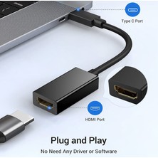 Telmba Tip C - HDMI Uyumlu Kablo Adaptörü 4K 30Hz USB C 10GBPS Dizüstü Bilgisayarlar Tv'ler Monitörler Için Yüksek Hızlı Iletim Dönüştürücü (Yurt Dışından)