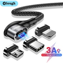 Telmba Elough USB Tip C Manyetik Kablo Mikro USB C Hızlı Şarj Kablosu iphone 13 12 11 Xiaomi Poco Huawei Samsung Veri Kablosu Kablosu (Yurt Dışından)