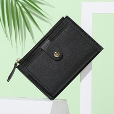 Telmba Erkek Kadın Moda Kredi Kartı Kımlık Kartı Çok Yuvalı Kart Tutucu Rahat Pu Deri Mini Bozuk Para Cüzdanı Cüzdan Kılıf Cep Düz Renk (Yurt Dışından)