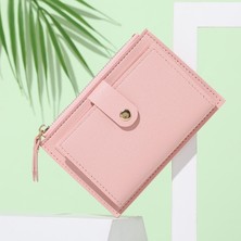 Telmba Erkek Kadın Moda Kredi Kartı Kımlık Kartı Çok Yuvalı Kart Tutucu Rahat Pu Deri Mini Bozuk Para Cüzdanı Cüzdan Kılıf Cep Düz Renk (Yurt Dışından)