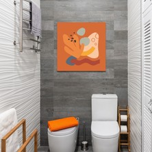 Gaagart Tekli Kare Kanvas Banyo Tablosu Turuncu Renkli Şekiller