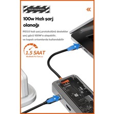 Polham 8in1 100 Type C Çoğaltıcı Hub, 2x Type C, 2x Usb, 1x Hdmi, 1x RJ45, 1x Sd/tf Çoğaltıcı Adaptör