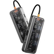 Polham 10IN1 100 Type C Çoğaltıcı Hub, 1x Type C, 3x Usb, 1x Hdmi, 1x RJ45, 1x Sd/tf, 1x Vga, 1x 3.5mm Aux