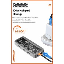 Polham 10IN1 100 Type C Çoğaltıcı Hub, 1x Type C, 3x Usb, 1x Hdmi, 1x RJ45, 1x Sd/tf, 1x Vga, 1x 3.5mm Aux