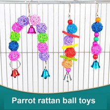 Shanhua Shop No.3 Tarzı 1 Parça Ahşap Pet Papağan Renkli Rattan Oyuncaklar Papağan Chew Oyuncak Asılı Rattan Boncuk Halatlar Bahçe Süsleme Pet Kuş Malzemeleri (Yurt Dışından)