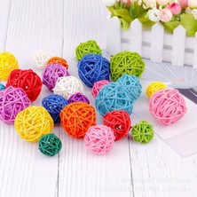 Shanhua Shop Altın Tarzı Et Papağan Oyuncak Rattan Topu Kuş Oyuncakları Parakeet Cockatiel Chew Eğlenceli Kafes Oyuncakları Hamster Oyuncakları Eğitim Interaktif Oyuncaklar (Yurt Dışından)