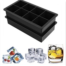 Pengfushop4 1pcs4 Izgara Siyah Stil Viski, Kokteyl, Kek Pudingi, Çikolata Kalıbı, Kolay Çıkarılabilen Kare Buz Kalıbı Kalıbı Için Silikon Buz Kalıbı (Yurt Dışından)