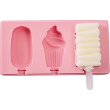 Pengfushop4 Stil-B Stili Silikon Dondurma Kalıbı Dıy Ev Yapımı Dondurma Kalıpları Dondurucu Suyu 3 Hücre Büyük Boy Buz Küpü Tepsi Popsicle Varil Makinesi Kalıp Aracı (Yurt Dışından)