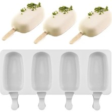 Pengfushop4 S Tarzı 4 Hücre Büyük Boy Silikon Dondurma Kalıbı Popsicle Kalıpları Dıy Ev Yapımı Tatlı Dondurucu Meyve Suyu Buz Pop Maker Kalıp Çubukları (Yurt Dışından)