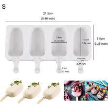 Pengfushop4 S Oval ve 20 Çubuk Stili Silikon Dondurma Kalıbı Popsicle Kalıp Varil Kalıpları Dıy Tatlı Kalıp Formu Varil Buz Pop Maker Ev Yapımı Buz Lolly Ahşap Sopa (Yurt Dışından)