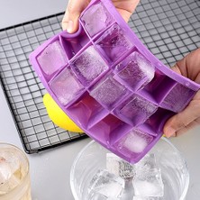 Pengfushop4 Yeşil Stil 24 Kavite Silikon Ice Cube Maker Dondurucu Için Kapaklı Tepsiler Dondurma Soğuk Içecekler Viski Kokteyller Mutfak Aletleri Aksesuarları (Yurt Dışından)