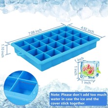 Pengfushop4 Kırmızı Stil 24 Izgara Gıda Sınıfı Ice Cube Maker Kalıp Kare Dondurma Kalıbı Kokteyl Viski Için Kapaklı Hızlı Bırakma Silikon Buz Küpü Tepsisi (Yurt Dışından)