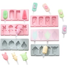 Pengfushop4 No.3 Tarzı Silikon Dondurma Kalıbı Kapaklı Dıy Ev Dondurma Kalıbı Popsicle Maker Şeker Dekorasyon Tatlı Kalıpları Için Buz Küpü Tepsisi (Yurt Dışından)